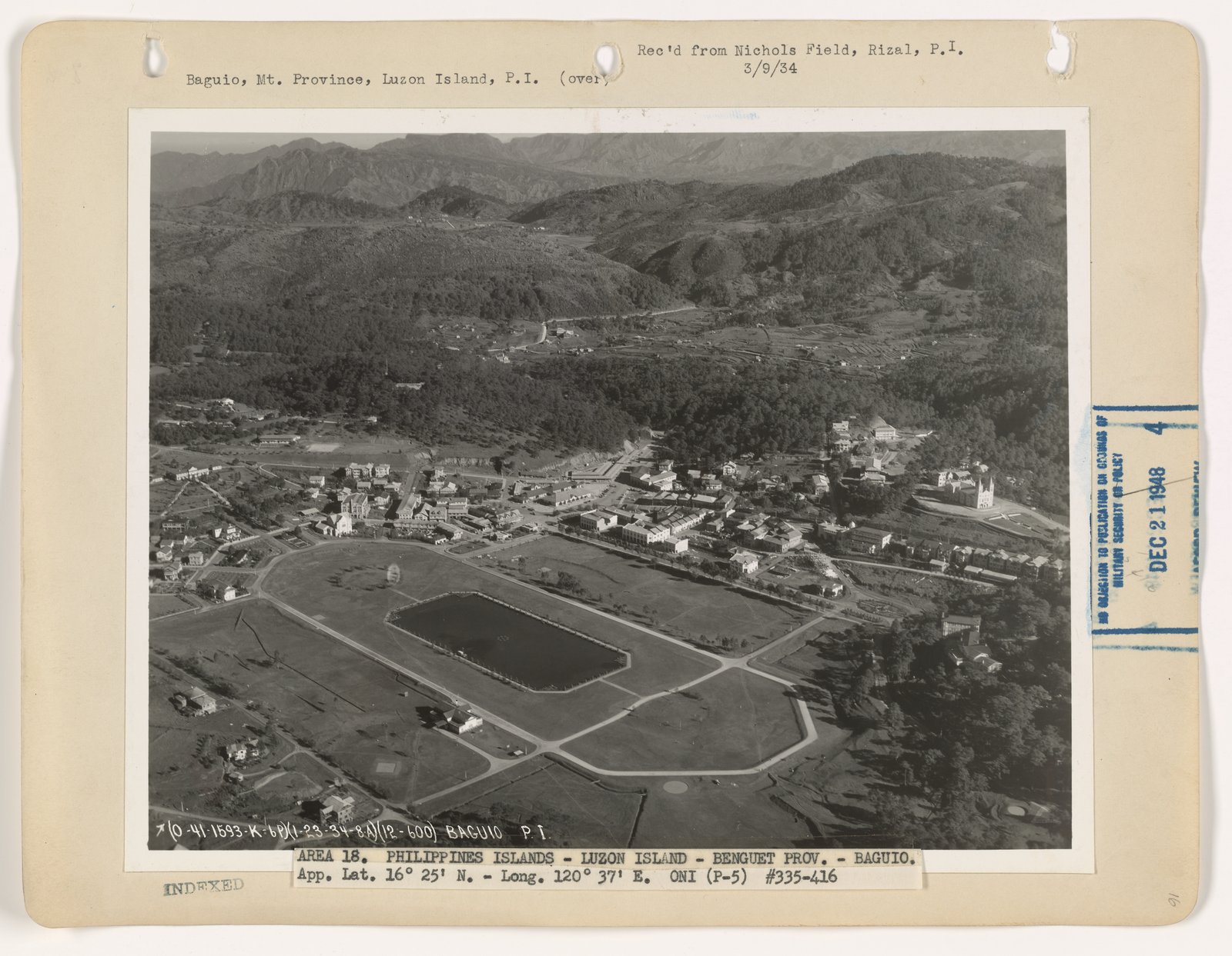 Aerial photograph of Baguio