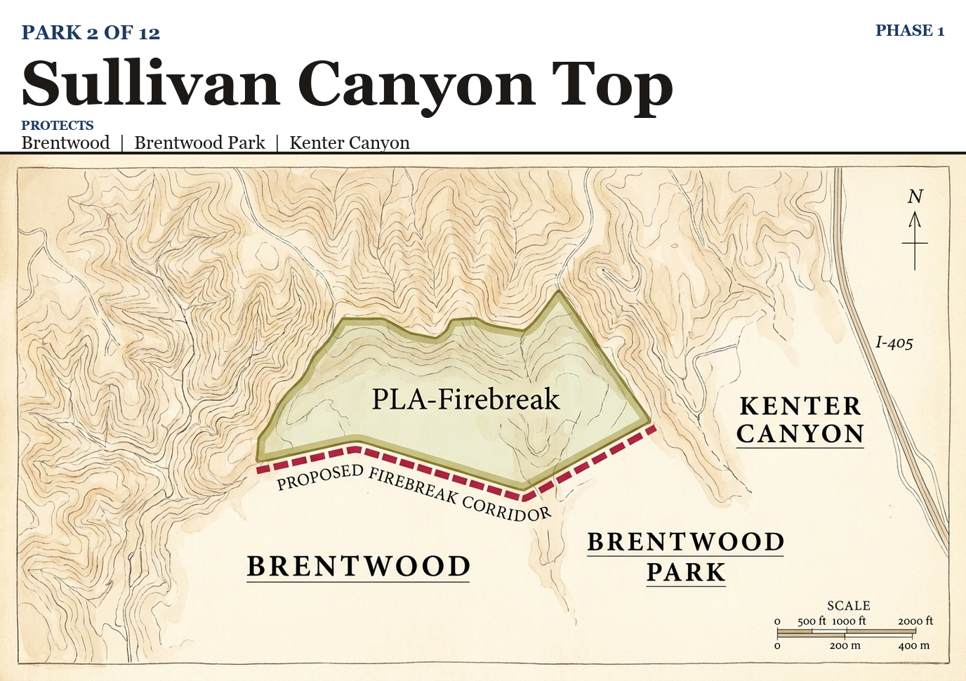 Sullivan Canyon Top park boundary