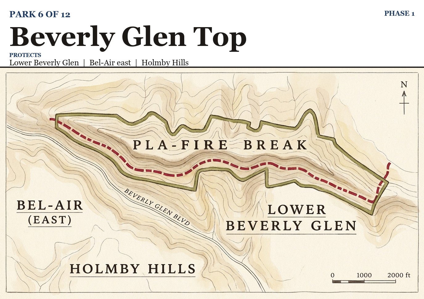 Beverly Glen Top park boundary