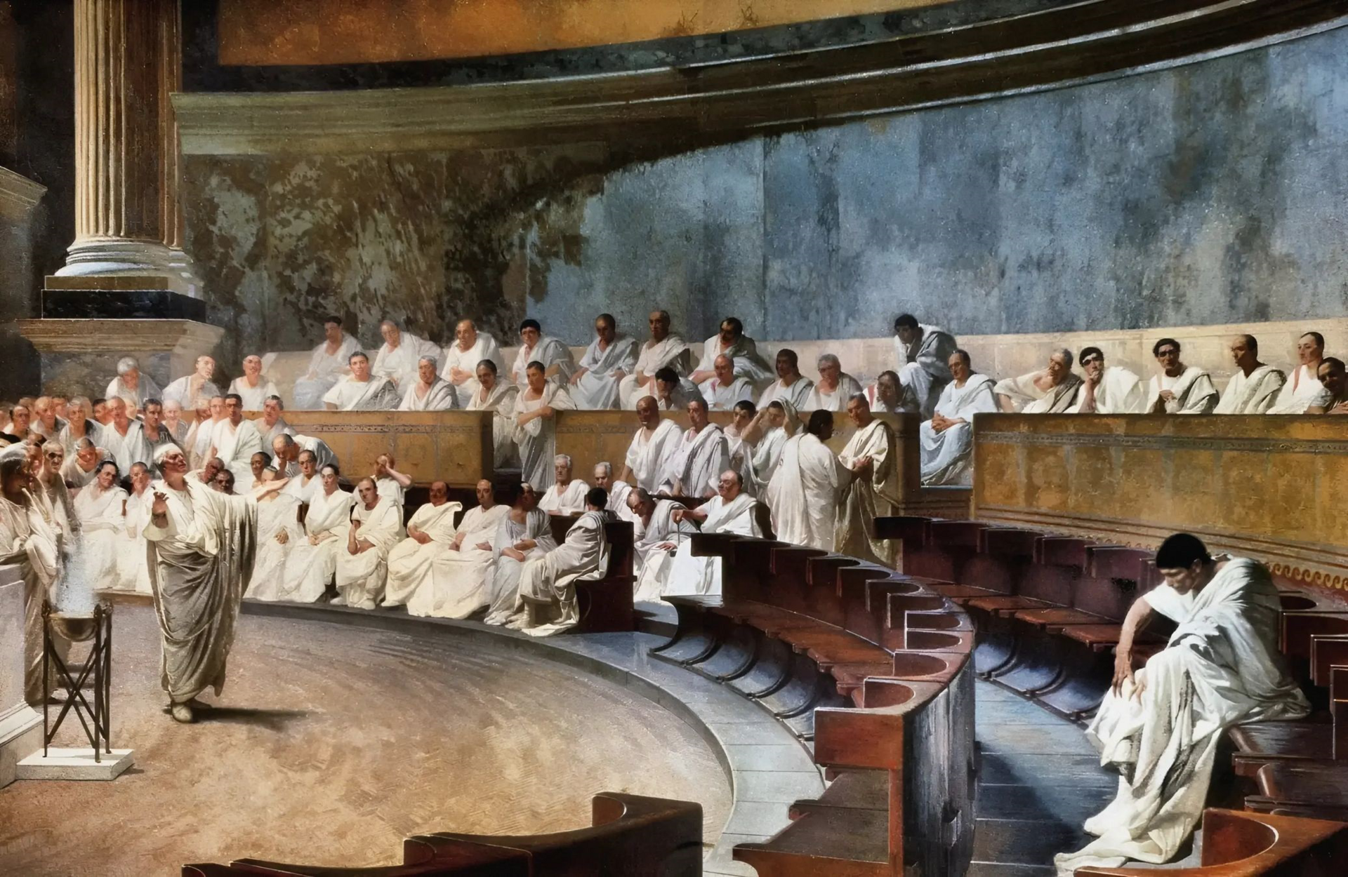 Cesare Maccari, Cicero Denounces Catiline in the Roman Senate, 1888.