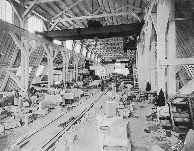 Cutting stone for the Legislative Building